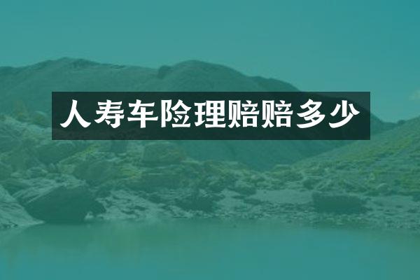 人寿车险理赔赔多少