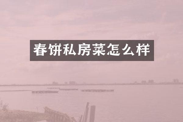 春饼私房菜怎么样