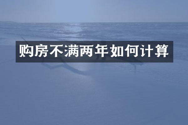 购房不满两年如何计算