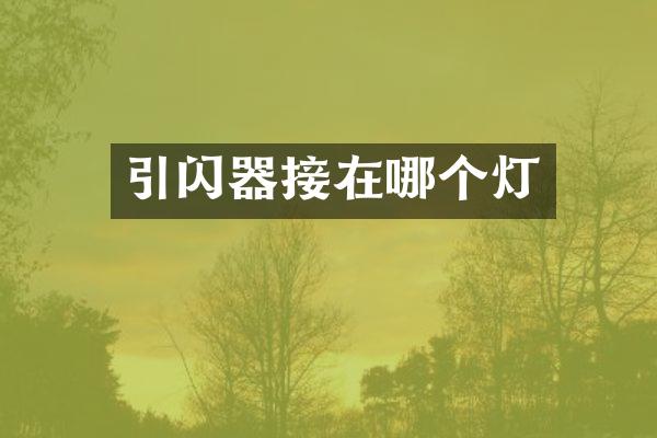 引闪器接在哪个灯