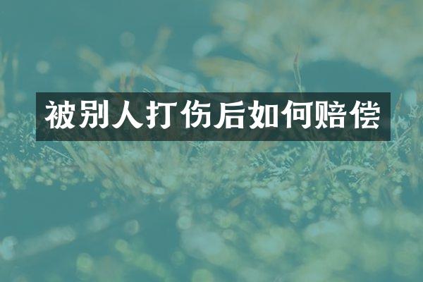 被别人打伤后如何赔偿