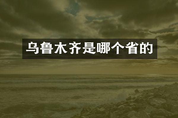 乌鲁木齐是哪个省的