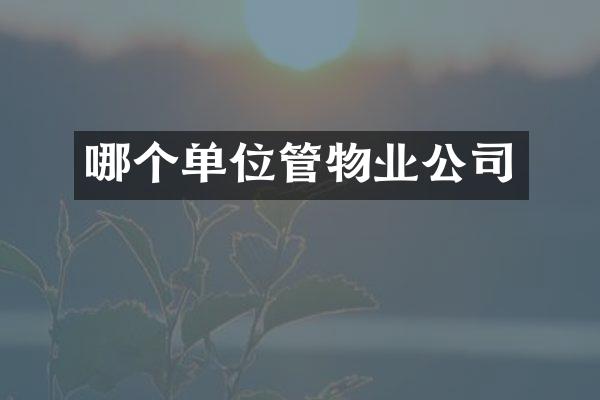 哪个单位管物业公司