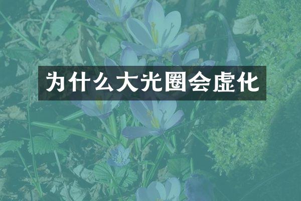 为什么大光圈会虚化