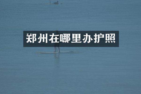 郑州在哪里办护照