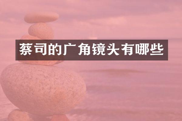 蔡司的广角镜头有哪些