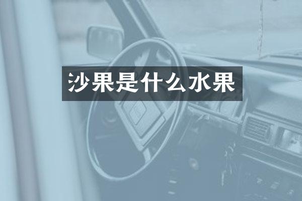 沙果是什么水果