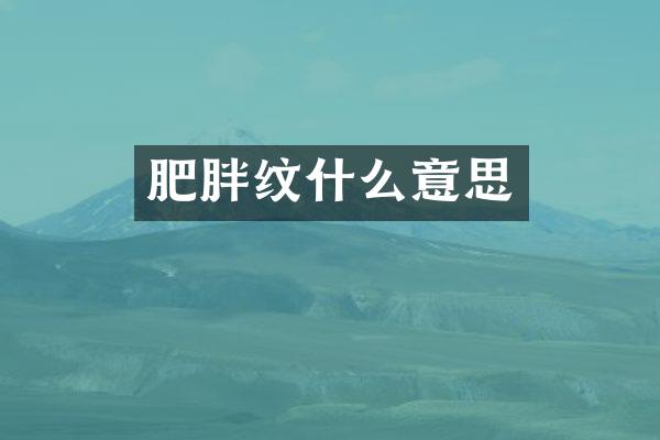 肥胖纹什么意思