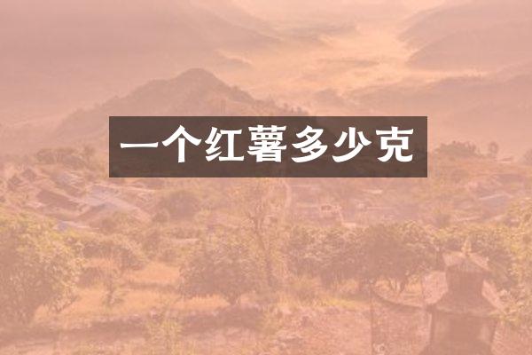 一个红薯多少克