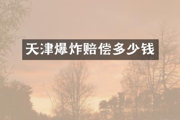 天津爆炸赔偿多少钱