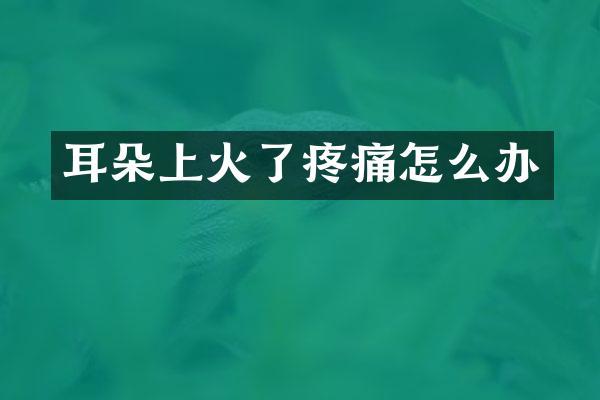 耳朵上火了疼痛怎么办