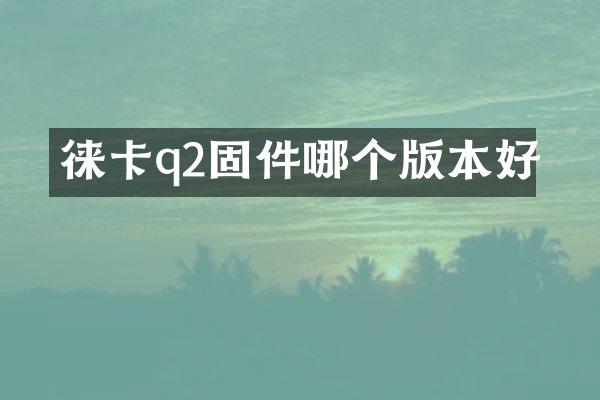 徕卡q2固件哪个版本好