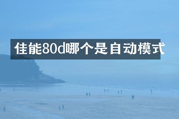 佳能80d哪个是自动模式