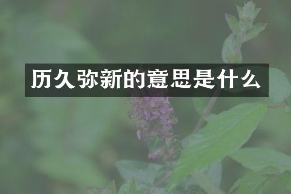 历久弥新的意思是什么