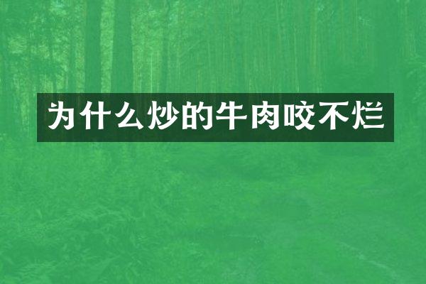 为什么炒的牛肉咬不烂