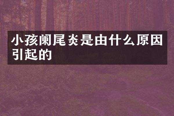 小孩阑尾炎是由什么原因引起的