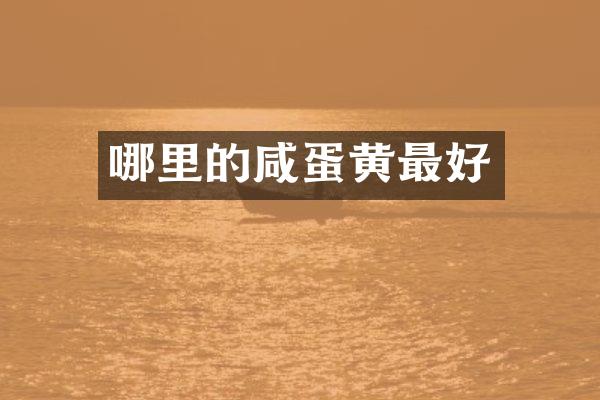 哪里的咸蛋黄最好