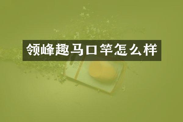 领峰趣马口竿怎么样