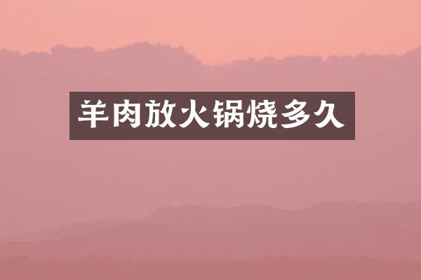 羊肉放火锅烧多久