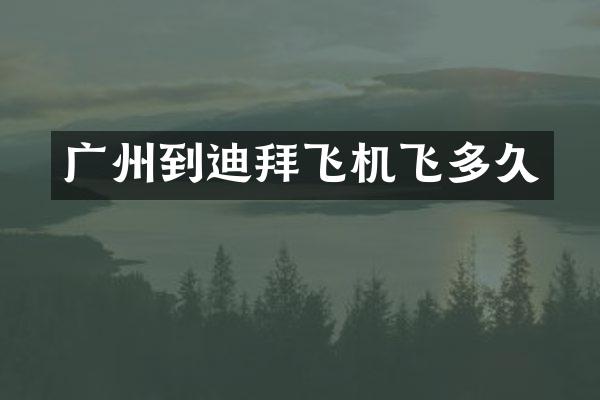 广州到迪拜飞机飞多久