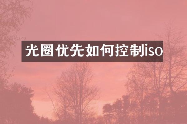 光圈优先如何控制iso