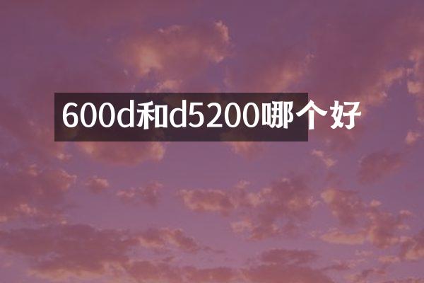 600d和d5200哪个好
