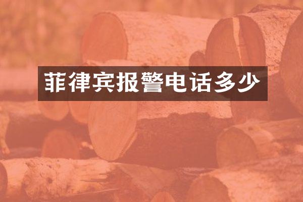 菲律宾报警电话多少