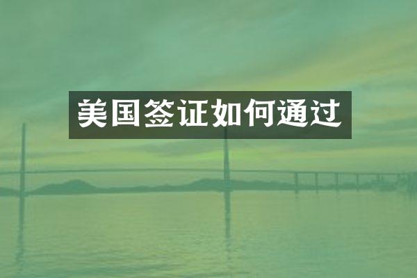 美国签证如何通过