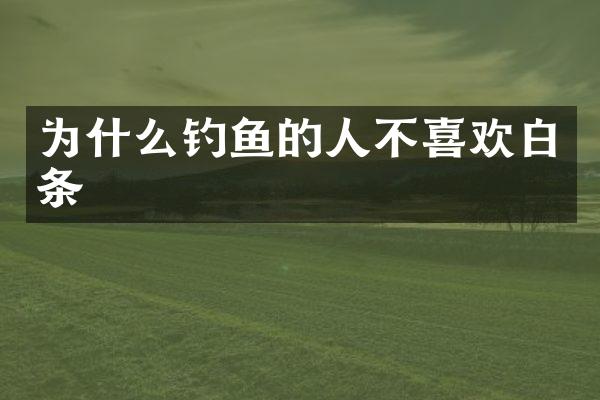 为什么钓鱼的人不喜欢白条