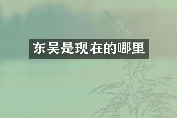 东吴是现在的哪里