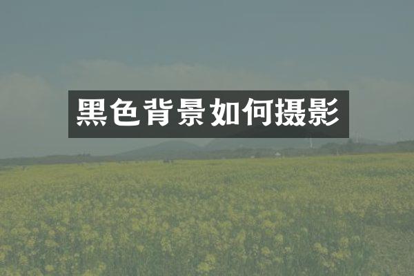 黑色背景如何摄影