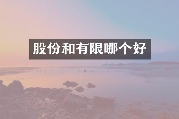 股份和有限哪个好