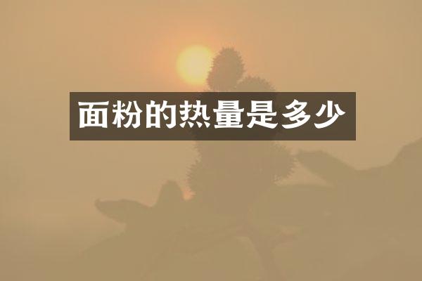 面粉的热量是多少