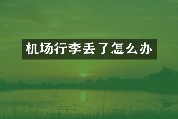 机场行李丢了怎么办