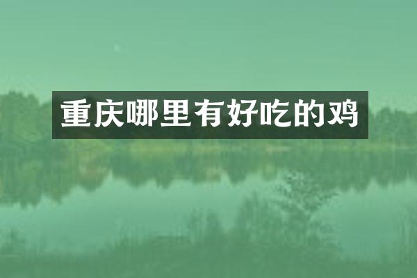 重庆哪里有好吃的鸡