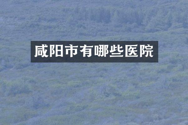 咸阳市有哪些医院