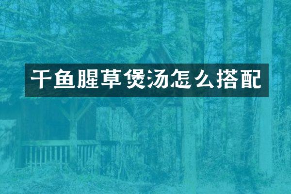 干鱼腥草煲汤怎么搭配