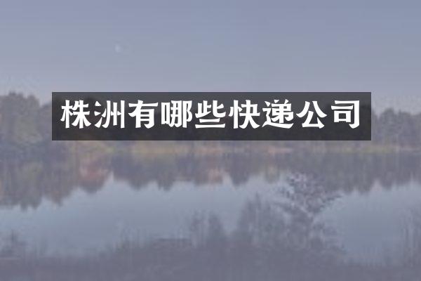 株洲有哪些快递公司