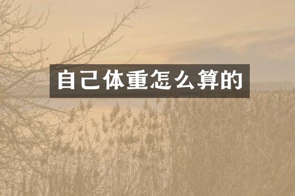 自己体重怎么算的