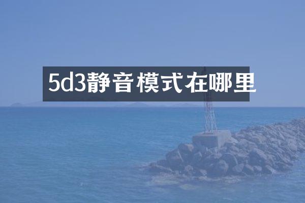 5d3静音模式在哪里