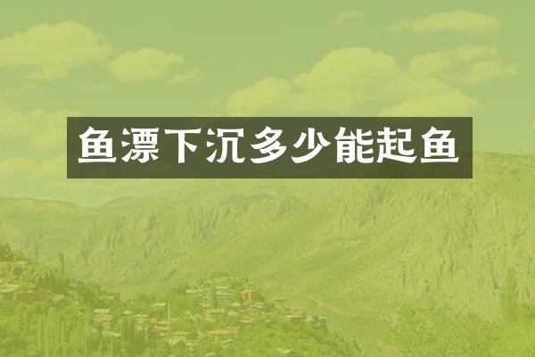 鱼漂下沉多少能起鱼