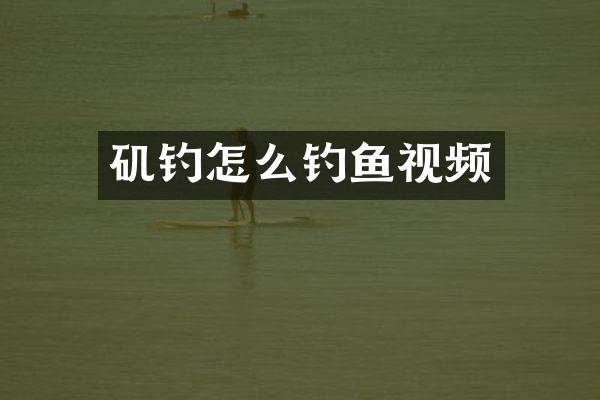 矶钓怎么钓鱼视频