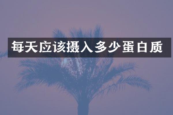 每天应该摄入多少蛋白质