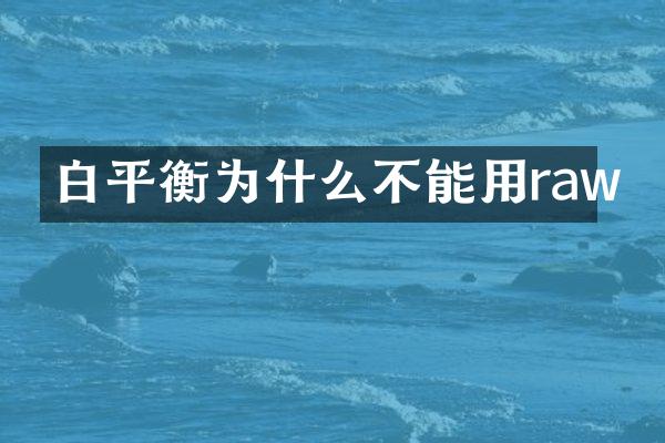 白平衡为什么不能用raw