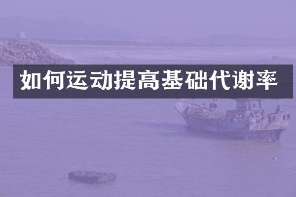 如何运动提高基础代谢率