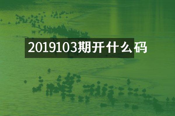 2019103期开什么码