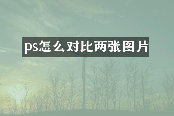 ps怎么对比两张图片