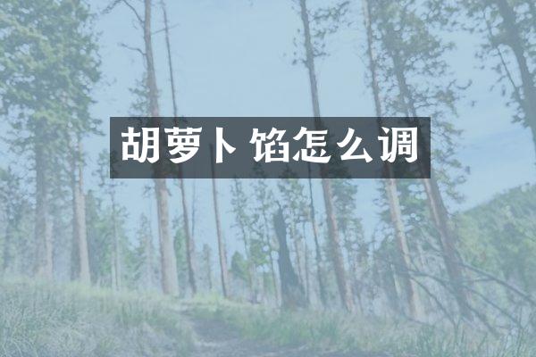 胡萝卜馅怎么调