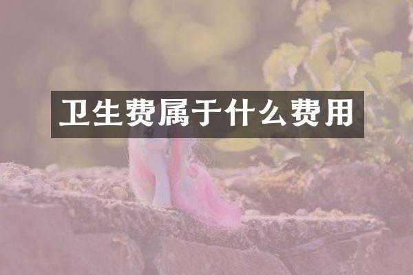 卫生费属于什么费用