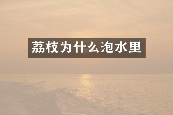 荔枝为什么泡水里